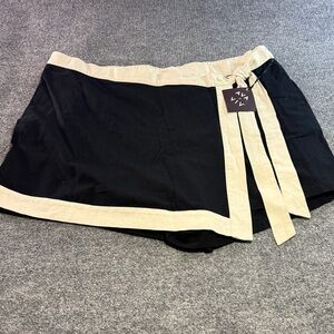 Ava & Viv Black and Cream Wrap Skirt